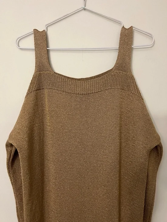 Massimo Dutti Gold Bronze Cold Shoulder Jumper - Picture 6 of 6